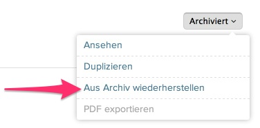 Vorlage wiederherstellen