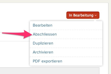 Fachlehrplan/Thema abschliessen