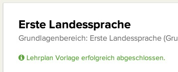 Fachlehrplan/Thema abgeschlossen