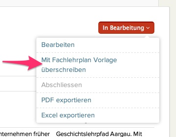 Vorlage erfolgreich importiert