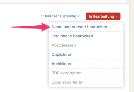 Name und Vorwort bearbeiten
