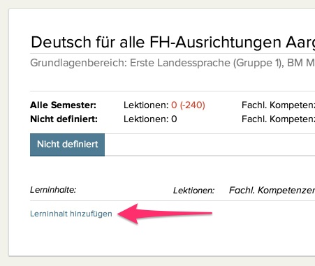 Lerninhalt hinzufügen