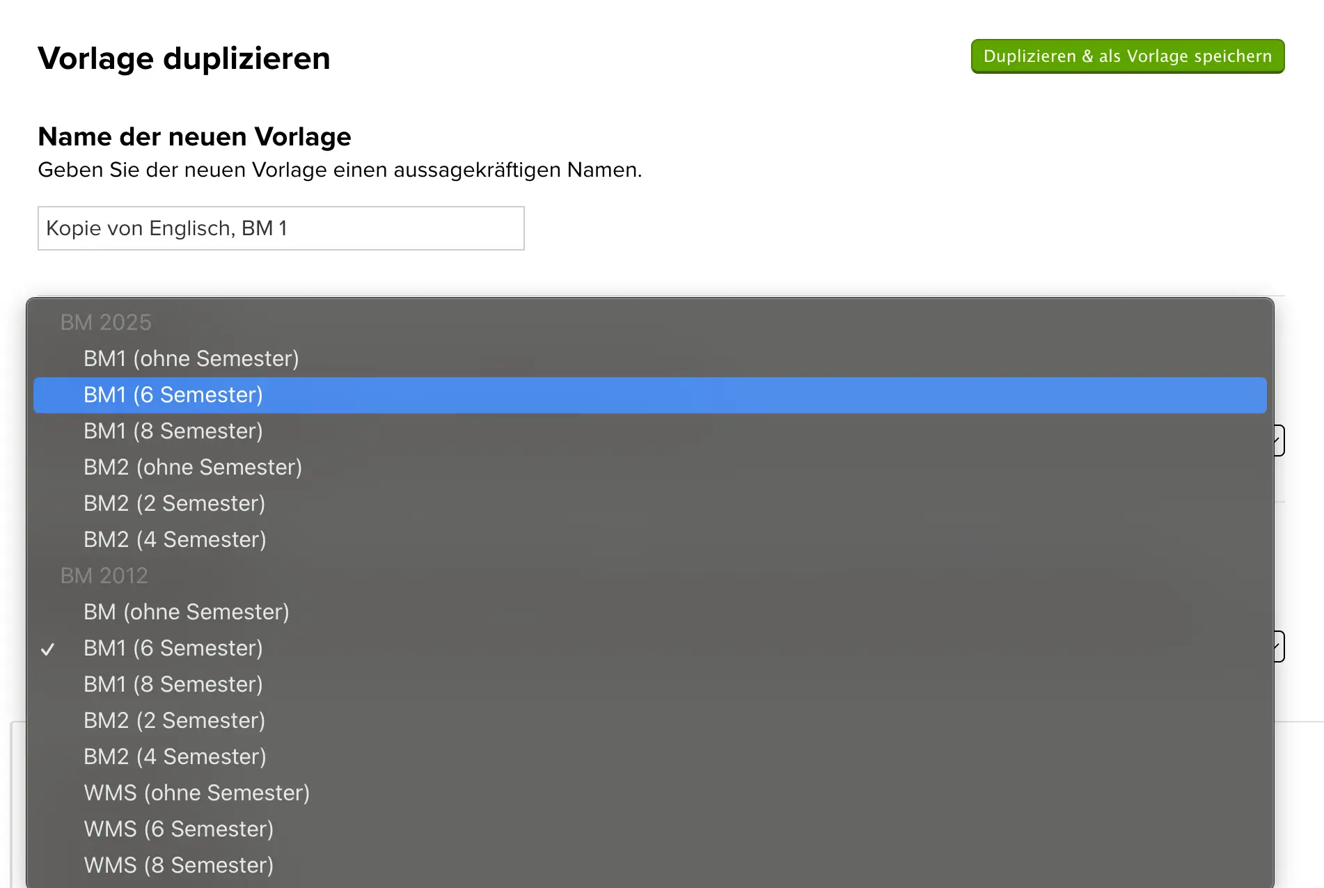 Fachlehrplan Vorlage migrieren