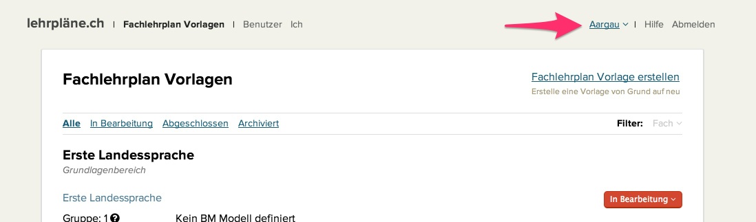Kontext Switcher geschlossen