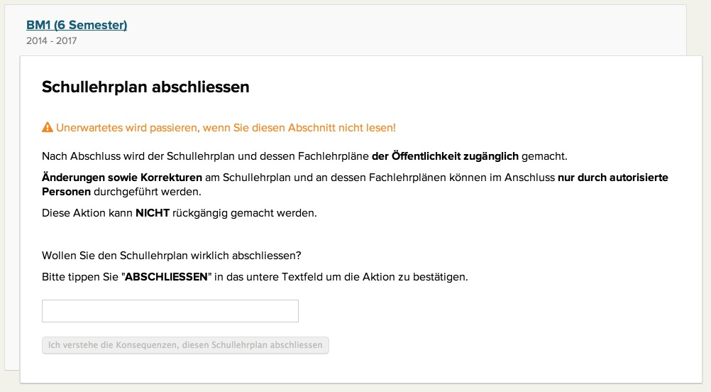 Fachlehrplan Abschliessen Übersicht