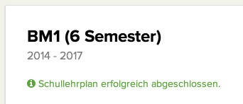 Fachlehrplan abgeschlossen