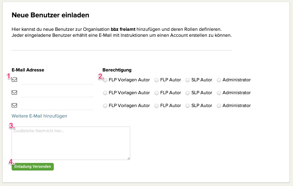 Benutzer einladen