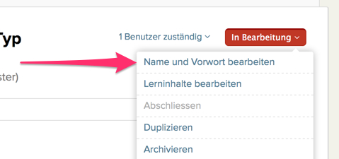Name und Vorwort bearbeiten