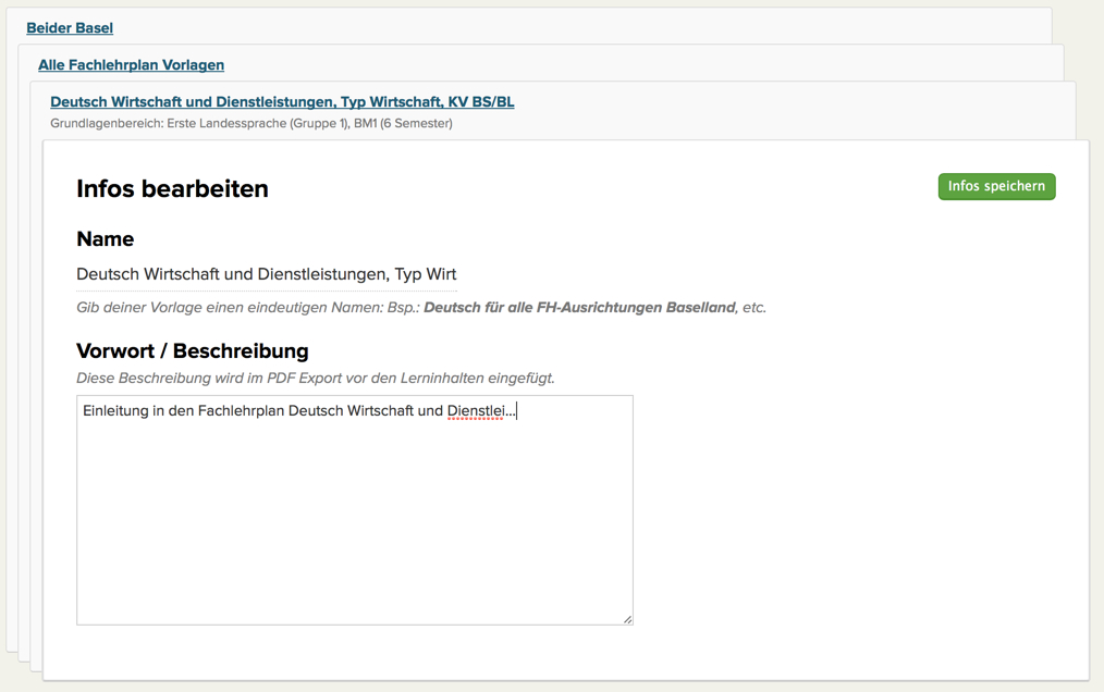 Name und Vorwort bearbeiten